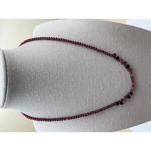 Southwest Garnet Peridot Multi-Stone Beaded Necklace